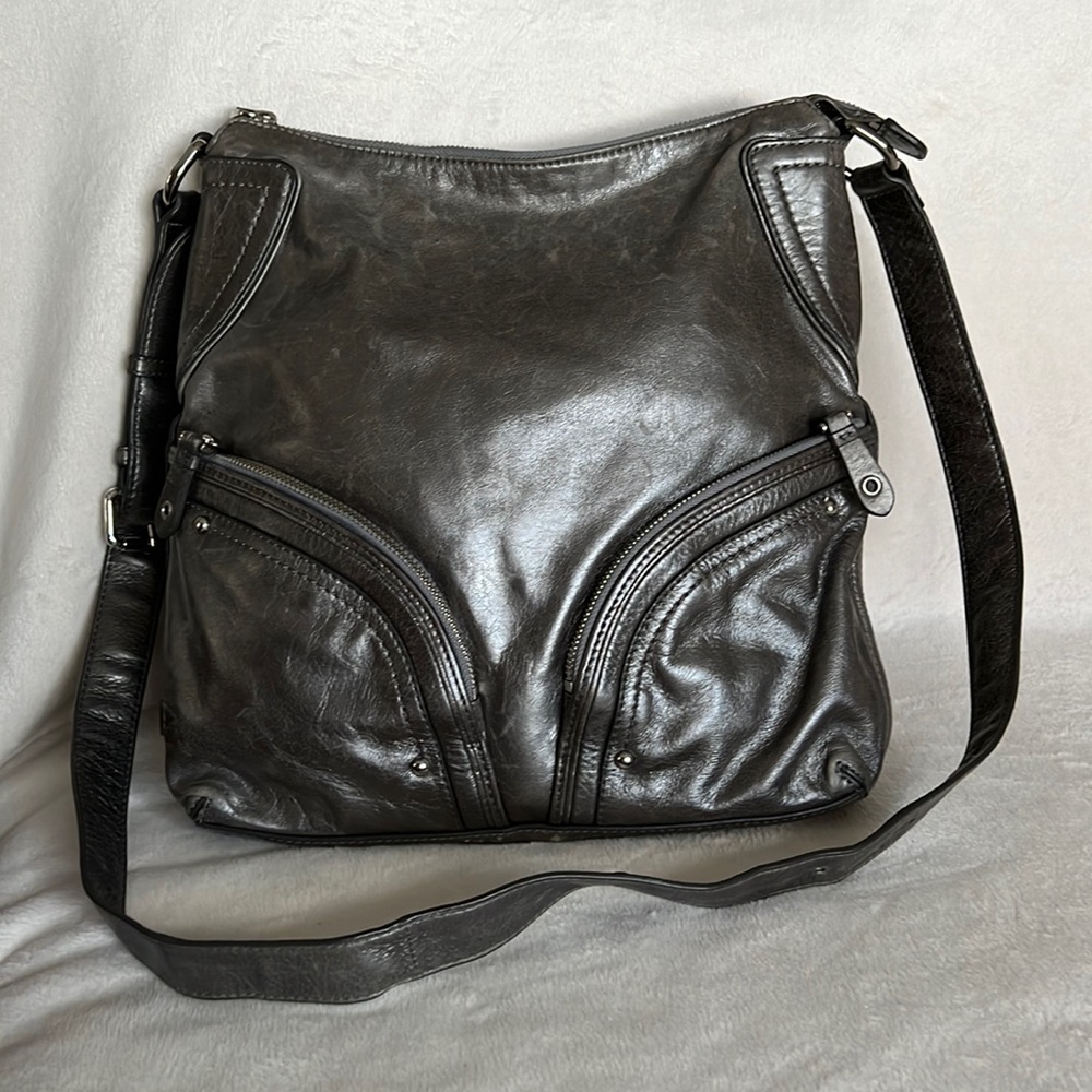 Cole Haan Bronze Pewter Adjustable Strap Hobo Bag